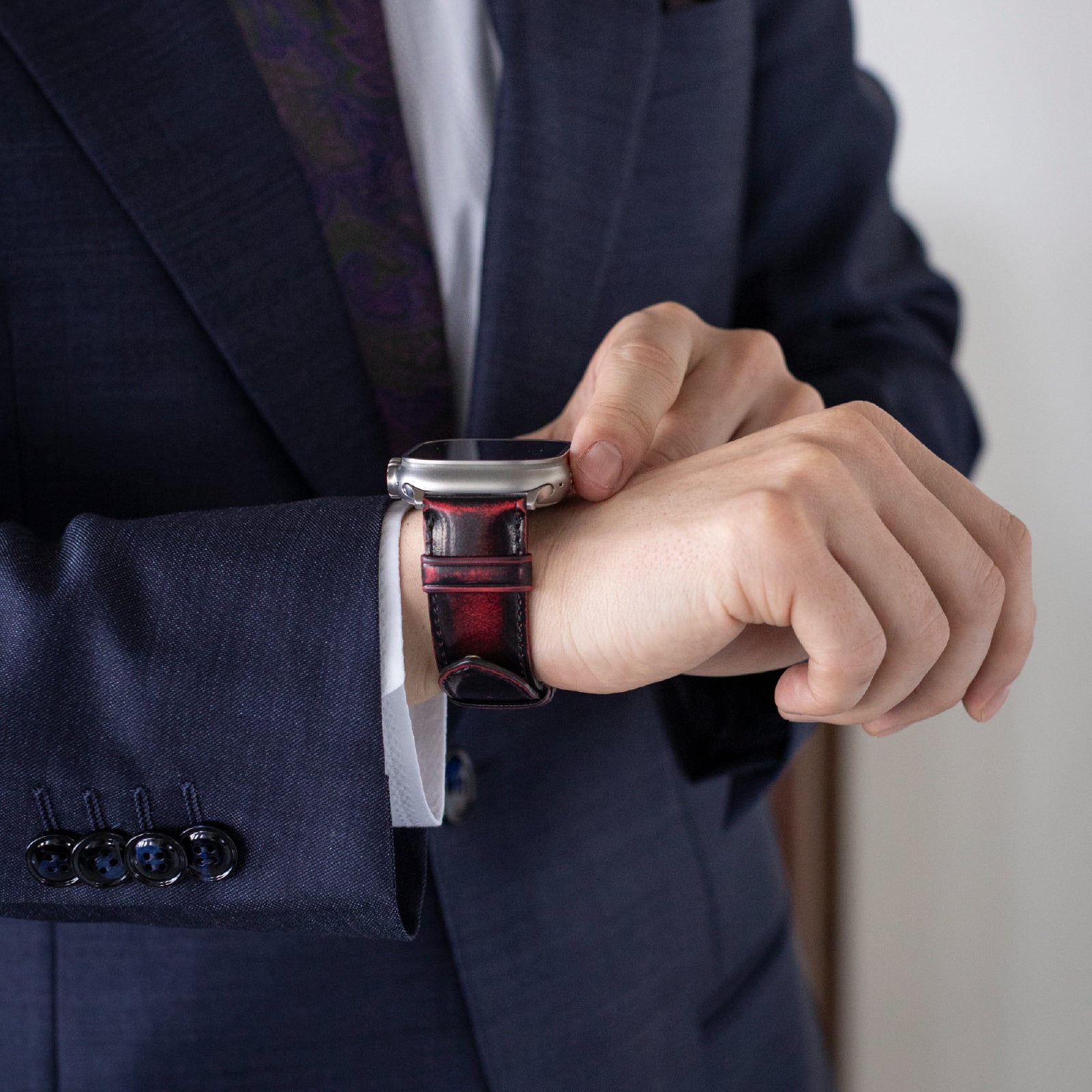 Antique Glass Leather Watchband (42,44,45,46,49mm)