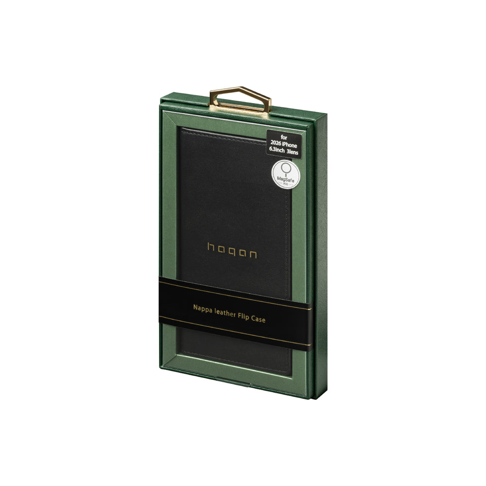 Nappa leather Flip Case for iPhone 18 Pro