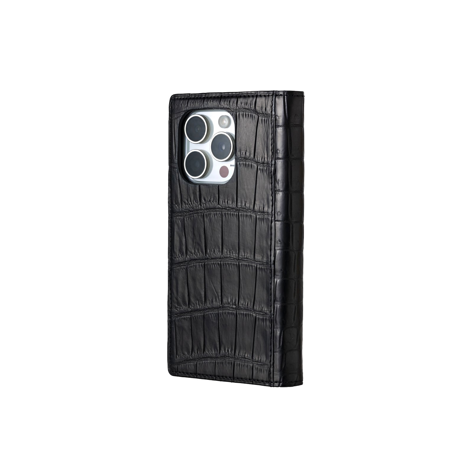 Crocodile Leather Flip Case for iPhone 15 Pro