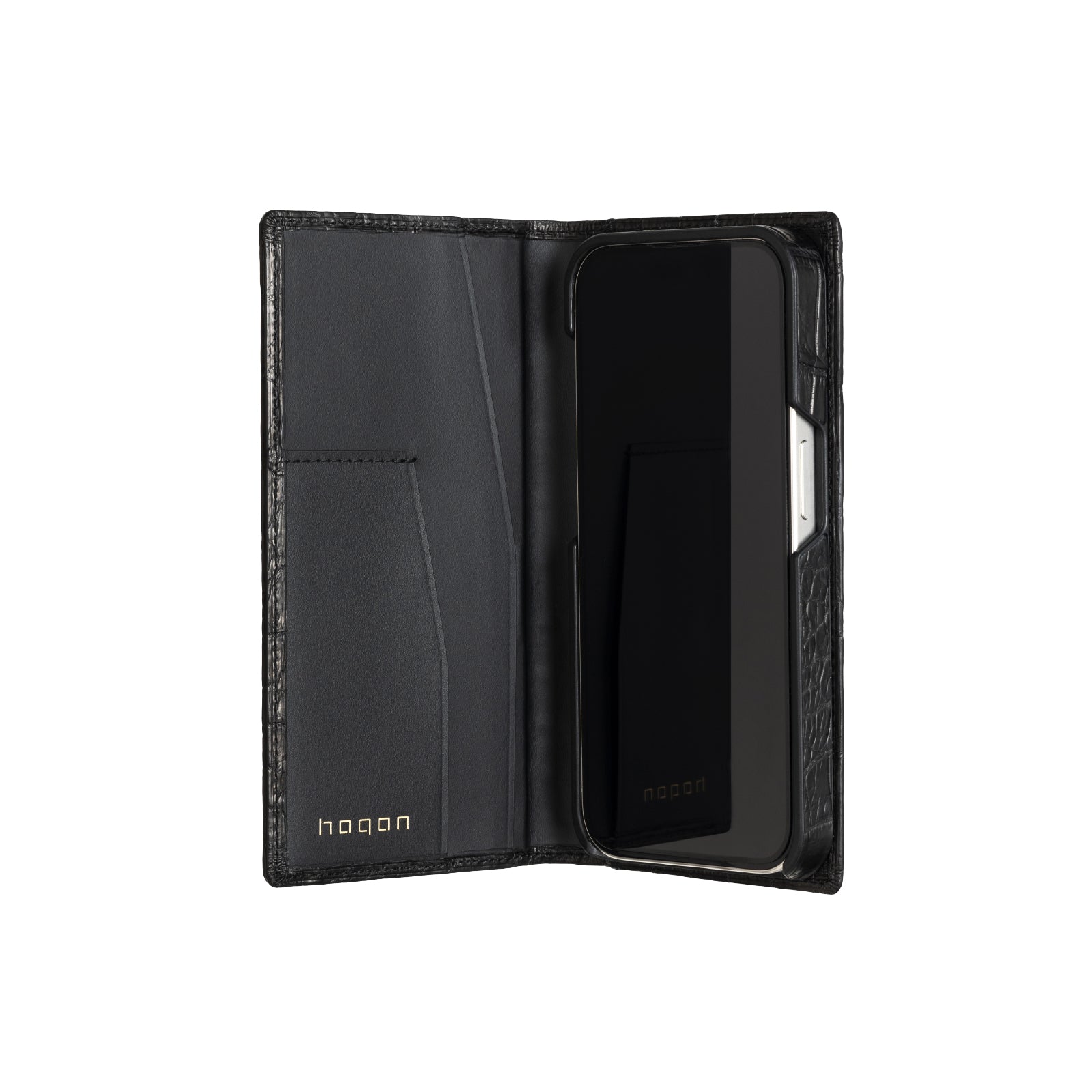 Crocodile Leather Flip Case for iPhone 15 Pro