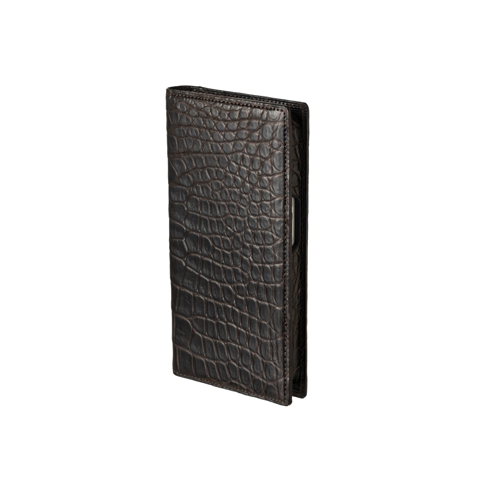 Crocodile Leather Flip Case for iPhone 15 Pro
