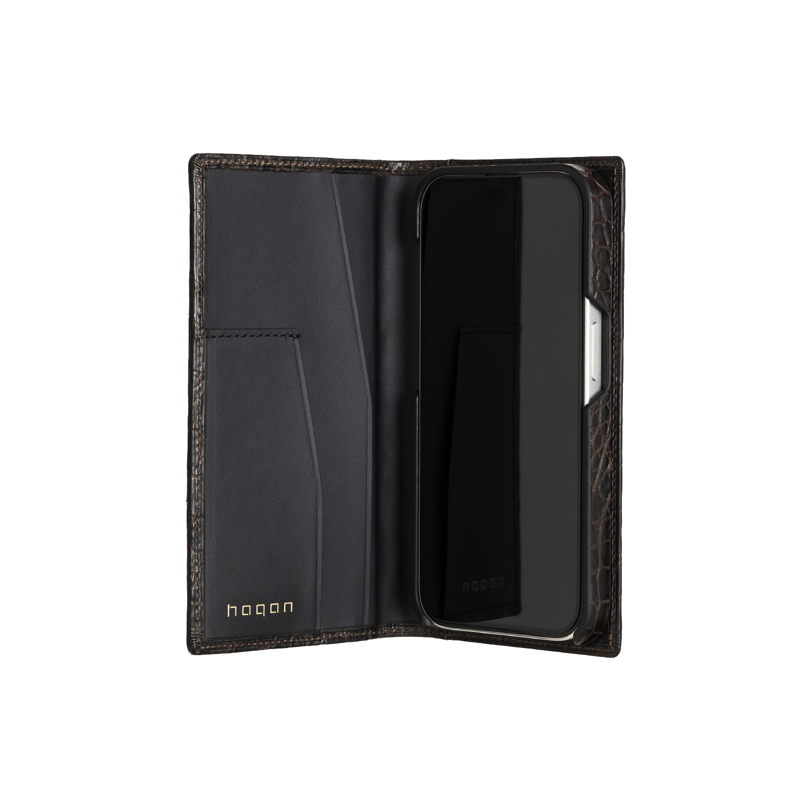 Crocodile Leather Flip Case for iPhone 15 Pro