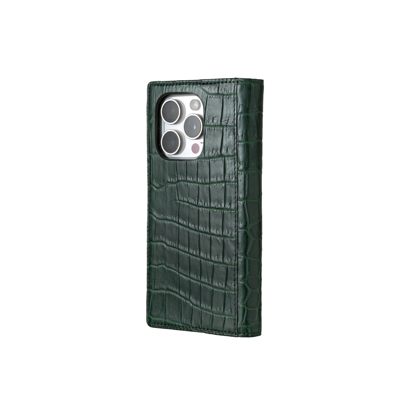 Crocodile Leather Flip Case for iPhone 15 Pro
